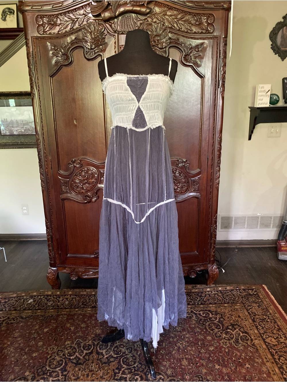 NWOT FREE PEOPLE INTIMATELY RAW TULLE MAXI SHEER MAXI SIZE M - Picture 6 of 12